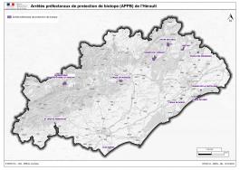 Cartographie des APPB dans l'Hérault